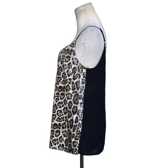 KUT Leopard Print Sequin Front Cami Tank Top size Small - Picture 7 of 16